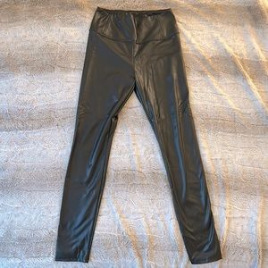 Leather leggings, thinly wooled lining on inside for warmth.